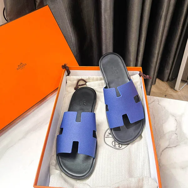 Dép Nam Hermès Izmir Sandal Màu Xanh Đen Size 40