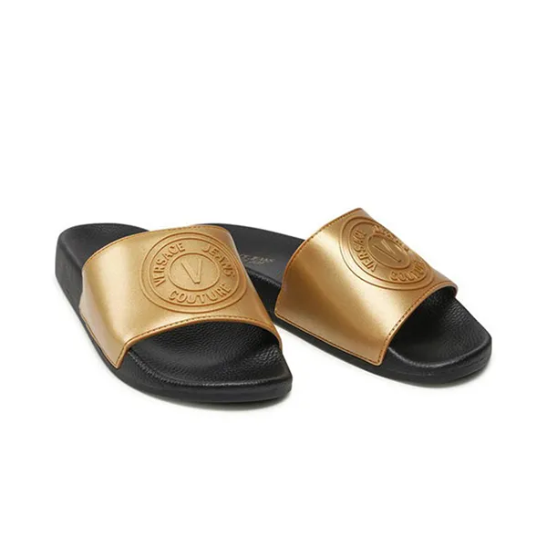Dép Nam Versace Gold Sliders With Emblem Màu Đen Vàng Size 40 - Dép - Vua Hàng Hiệu