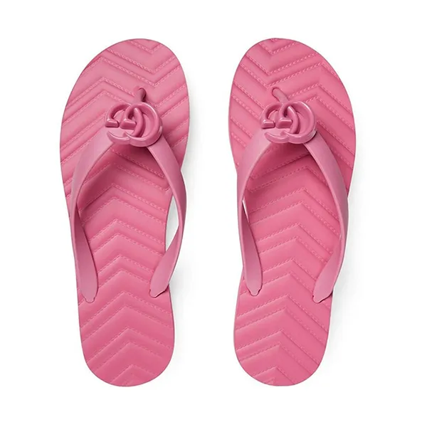 Dép Nữ Gucci GG Rubber Flip Flops Màu Hồng Size 36 - Dép - Vua Hàng Hiệu