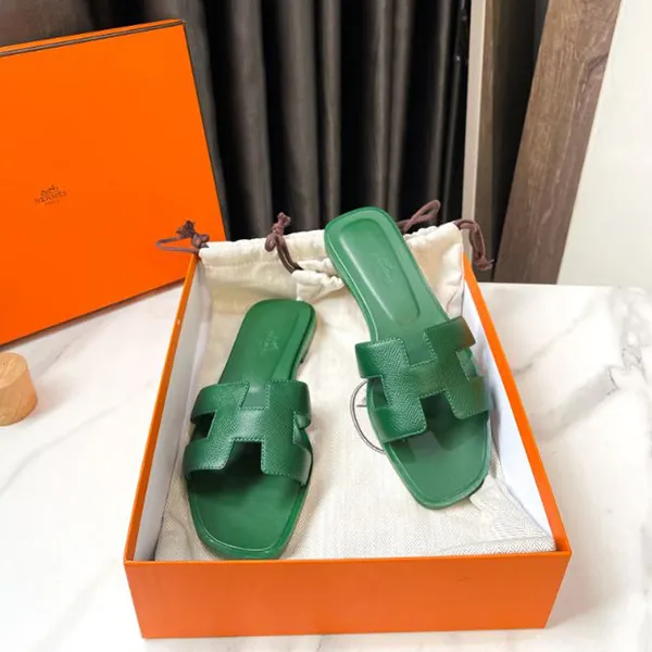 Dép Nữ Hermès Women's Oran Sandals Leather Màu Xanh Lá Size 36 - Dép - Vua Hàng Hiệu