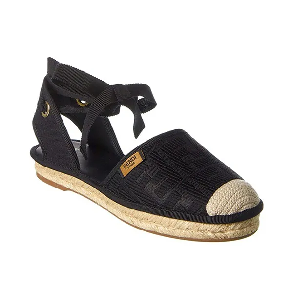 Dép Sandal Nữ Fendi Roam Espadrilles Màu Đen Trắng Size 38 - Dép - Vua Hàng Hiệu