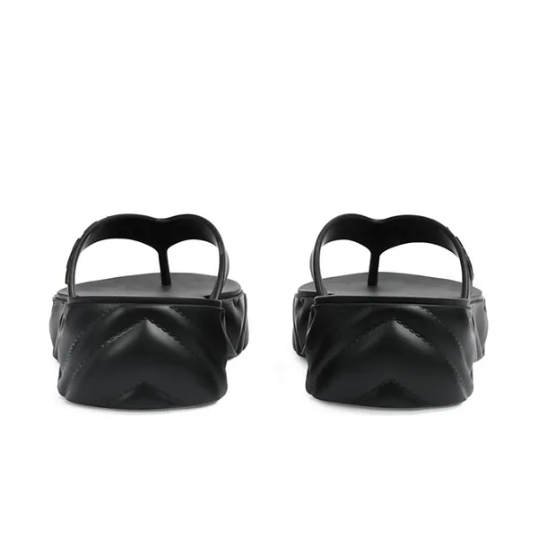 Dép Xỏ Ngón Nữ Gucci Tarifa Rubber Platform Flip Flops Black Màu Đen Size 36