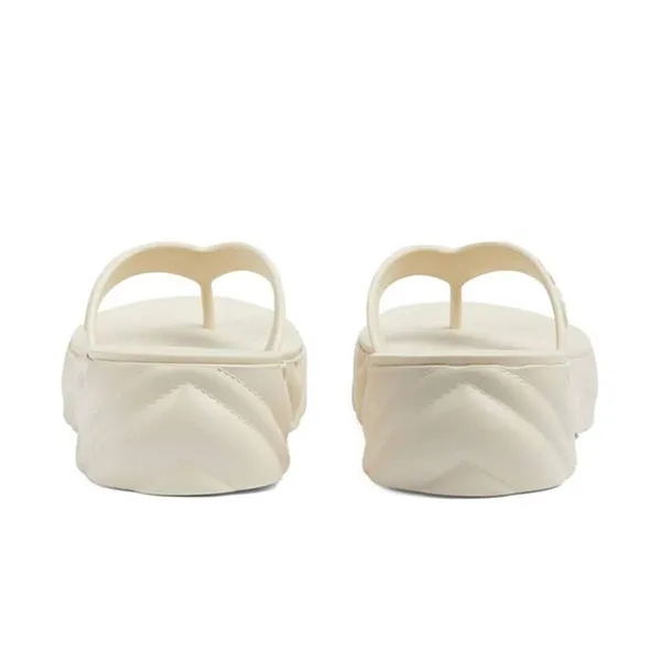 Dép Xỏ Ngón Nữ Gucci Tarifa Rubber Platform Flip Flops White Màu Trắng Kem Size 35