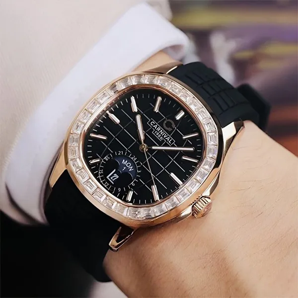 Đồng Hồ Nam I&W Carnival Aquanus 8113G2 Automatic Màu Đen Vàng Hồng - Đồng hồ - Vua Hàng Hiệu