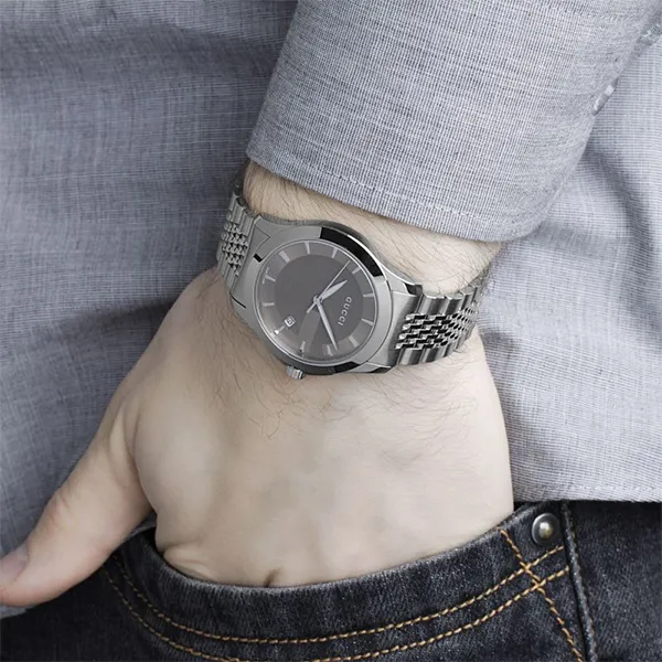 Đồng Hồ Nam Gucci G-Timeless Medium Brown Dial Stainless-Steel YA126406 Màu Bạc Nâu - Đồng hồ - Vua Hàng Hiệu