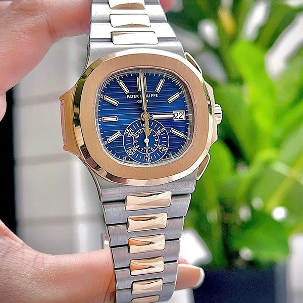 Đồng Hồ Nam Patek Philippe Chronograph 5980/1AR Màu Bạc Vàng Hồng - Đồng hồ - Vua Hàng Hiệu