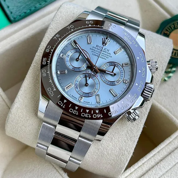 Đồng Hồ Nam Rolex Daytona 116506A Baguette 40mm Ice Blue Màu Bạc Xanh - Đồng hồ - Vua Hàng Hiệu