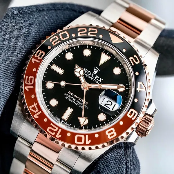 Đồng Hồ Nam Rolex GMT Master II 126711 Root Beer Màu Bạc/Vàng Hồng