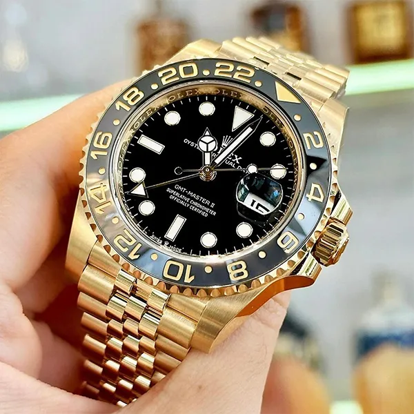 Đồng Hồ Nam Rolex GMT Master II 126718GRNR-001 Yellow Gold Màu Vàng Gold