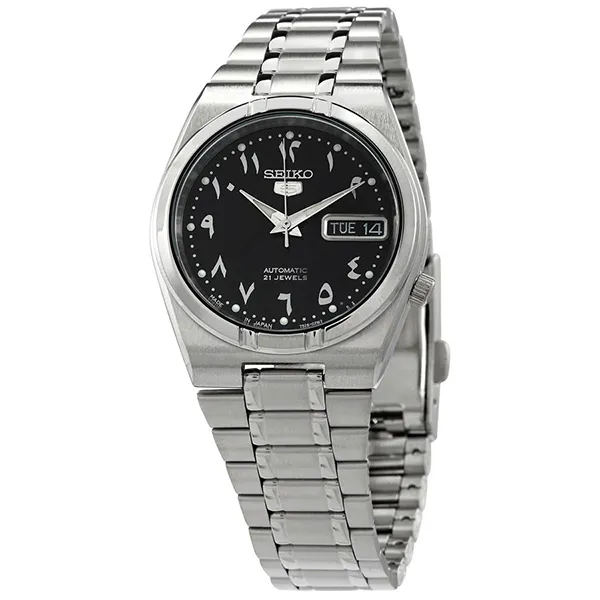 Đồng Hồ Nam Seiko 5 Automatic Black Arabic Dial Stainless Steel Men's Watch SNK063J5 Màu Bạc Đen - Đồng hồ - Vua Hàng Hiệu