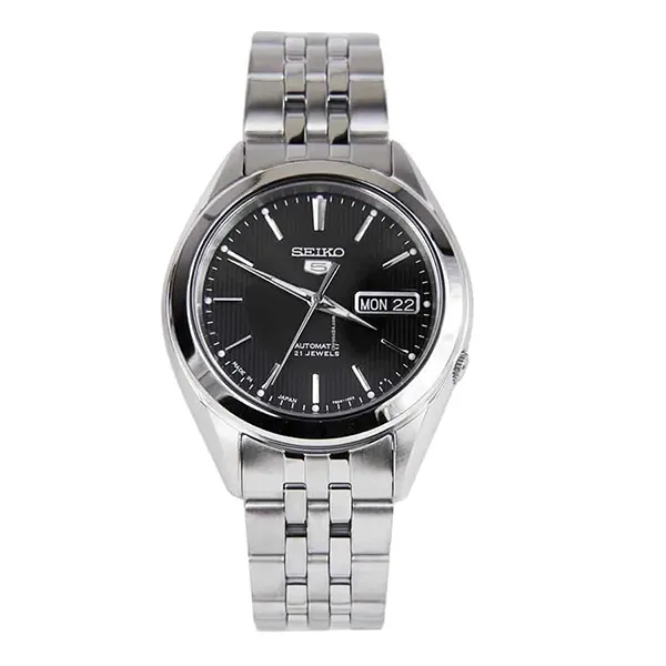 Đồng Hồ Nam Seiko 5 Black Dial Stainless Steel Men's Watch SNKL23J1 Màu Đen Bạc