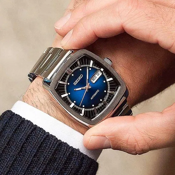 Đồng Hồ Nam Seiko Recraft Automatic Blue Dial Stainless Steel Men's Watch SNKP23 Màu Bạc