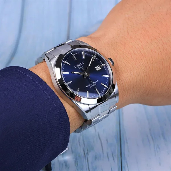 Đồng Hồ Nam Tissot Powermatic 80 Automatic Blue Dial Men's Watch T127.407.11.041.00 Màu Xanh Bạc
