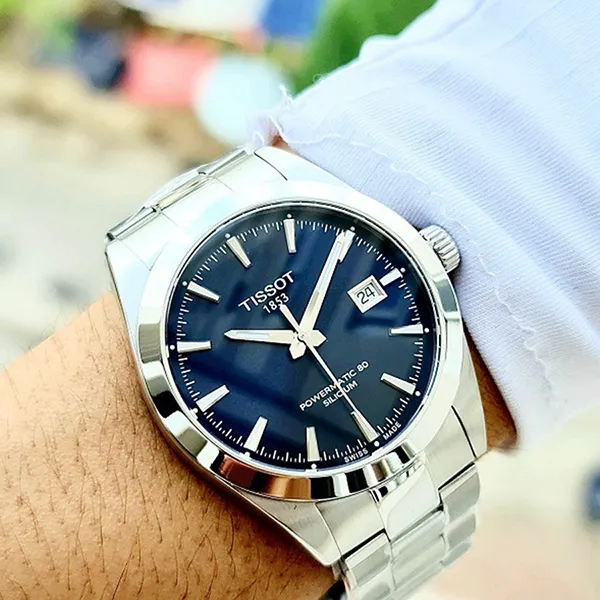 Đồng Hồ Nam Tissot Powermatic 80 Automatic Blue Dial Men's Watch T127.407.11.041.00 Màu Xanh Bạc