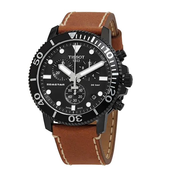 Đồng Hồ Nam Tissot Seastar 1000 Chronograph Quartz Black Dial Men's Watch T1204173605100 Màu Nâu - Đồng hồ - Vua Hàng Hiệu