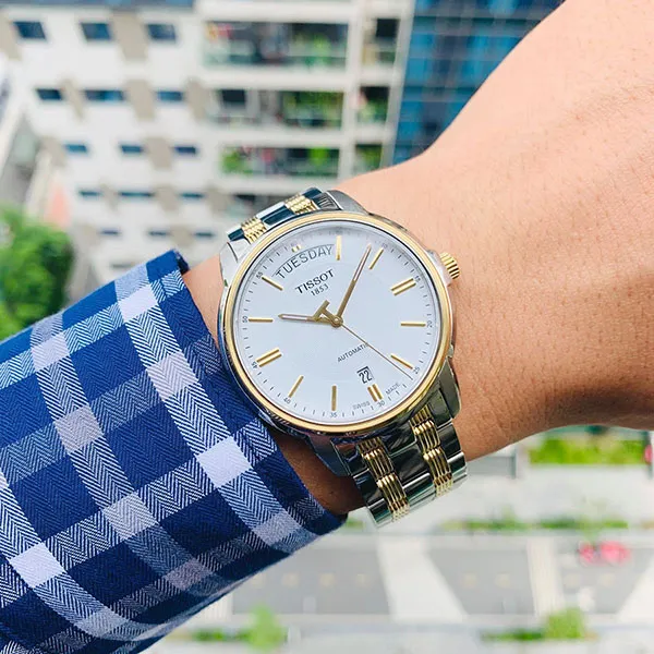Đồng Hồ Nam Tissot T-Classic Automatic III Day Date Men's Watch T065.930.22.031.00 Màu Demi (Vàng-Bạc)