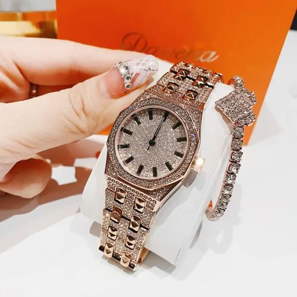 Đồng Hồ Nữ Davena Crystal D61692 Rose Gold Màu Vàng Hồng