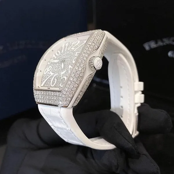 Đồng Hồ Nữ Franck Muller V32 Custom Diamond Màu Trắng Bạc - Đồng hồ - Vua Hàng Hiệu