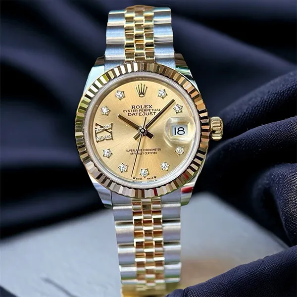 Đồng Hồ Nữ Rolex Datejust 28 Champange 279173  Màu Vàng Gold/Bạc - 4