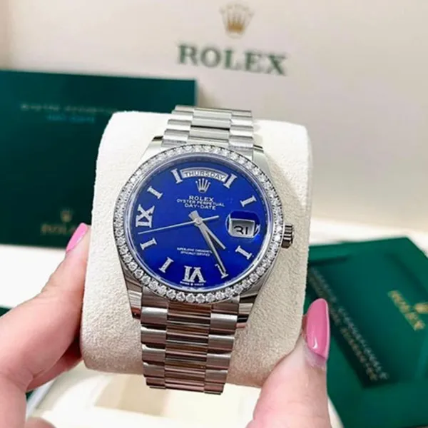 Đồng Hồ Rolex Daydate 128349RBR Turquoise 36mm Màu Bạc Xanh - Đồng hồ - Vua Hàng Hiệu