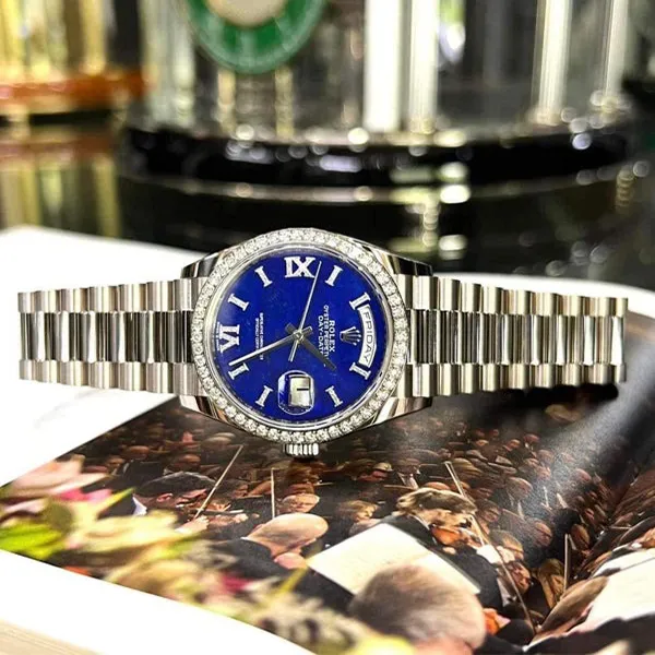 Đồng Hồ Rolex Daydate 128349RBR Turquoise 36mm Màu Bạc Xanh - Đồng hồ - Vua Hàng Hiệu