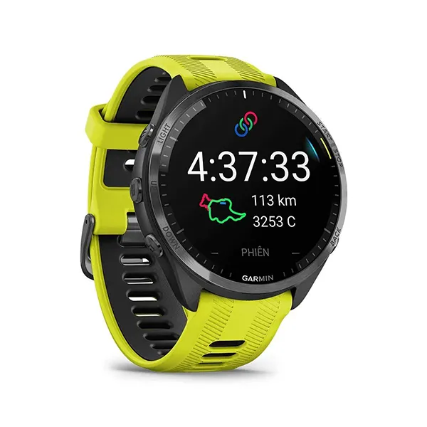 Đồng Hồ Thông Minh Garmin Forerunner 965 Amp Yellow/Black Silicone Band Màu Vàng - Đồng hồ - Vua Hàng Hiệu