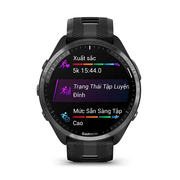 Đồng Hồ Thông Minh Garmin Forerunner 965 Black/Powder Gray Silicone Band Màu Đen - Đồng hồ - Vua Hàng Hiệu