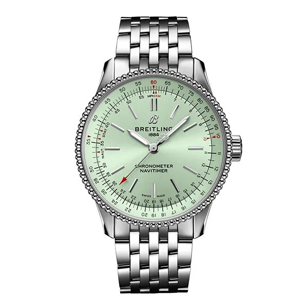 Đồng Hồ Unisex Breitling Navitimer Automatic Chronometer Green Dial Watch A17395361L1A1 Màu Bạc Xanh - Đồng hồ - Vua Hàng Hiệu