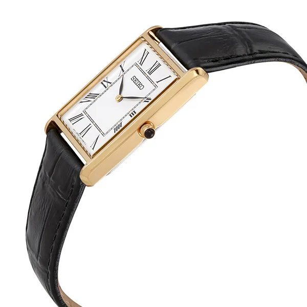 Đồng Hồ Unisex Seiko Essentials Quartz White Dial Watch SWR052 Màu Đen Vàng - Đồng hồ - Vua Hàng Hiệu
