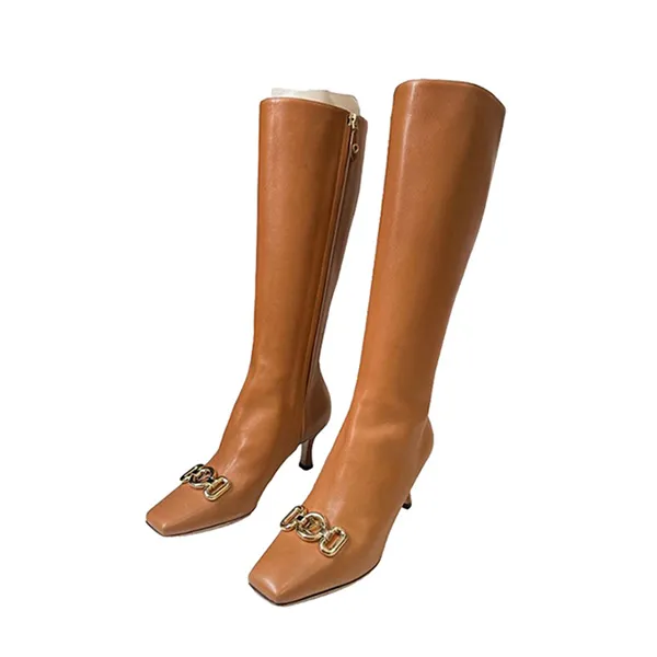 Giày Boot Nữ Louis Vuitton LV High Collar Brown Màu Nâu Size 36