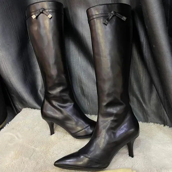 Giày Boot Nữ Louis Vuitton LV Long Heel Màu Đen Size 36.5