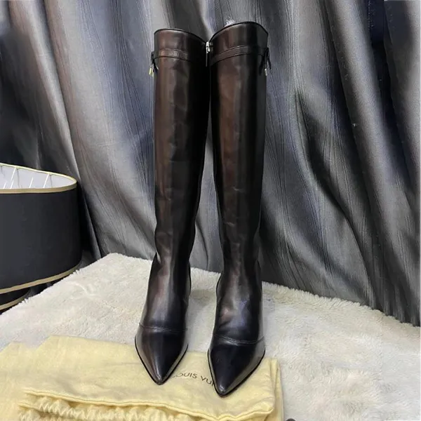Giày Boot Nữ Louis Vuitton LV Long Heel Màu Đen Size 36.5