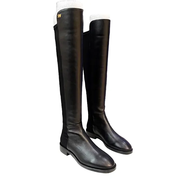 Giày Boot Nữ Stuart Weitzman Keelan Black Leather Just Màu Đen Size 36.5 - Giày - Vua Hàng Hiệu