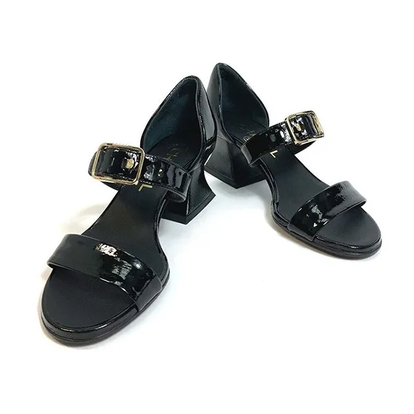 Giày Cao Gót Nữ Chanel CC Mark Heel Strap Sandals Màu Đen Size 36 - Giày - Vua Hàng Hiệu