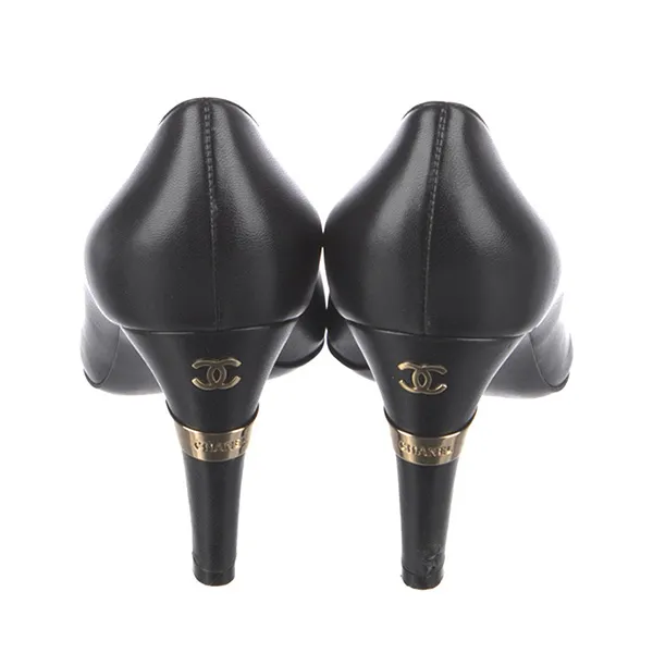 Giày Cao Gót Nữ Chanel Faux Pearl Accents Pumps Màu Đen Size 38 - Giày - Vua Hàng Hiệu