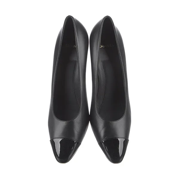 Giày Cao Gót Nữ Chanel Faux Pearl Accents Pumps Màu Đen Size 38 - Giày - Vua Hàng Hiệu