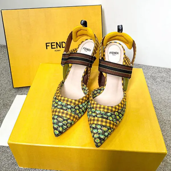 Giày Cao Gót Nữ Fendi Colibri Pointed Toe Slingback Pump In Multicolore Phối Màu Size 36.5 - Giày - Vua Hàng Hiệu