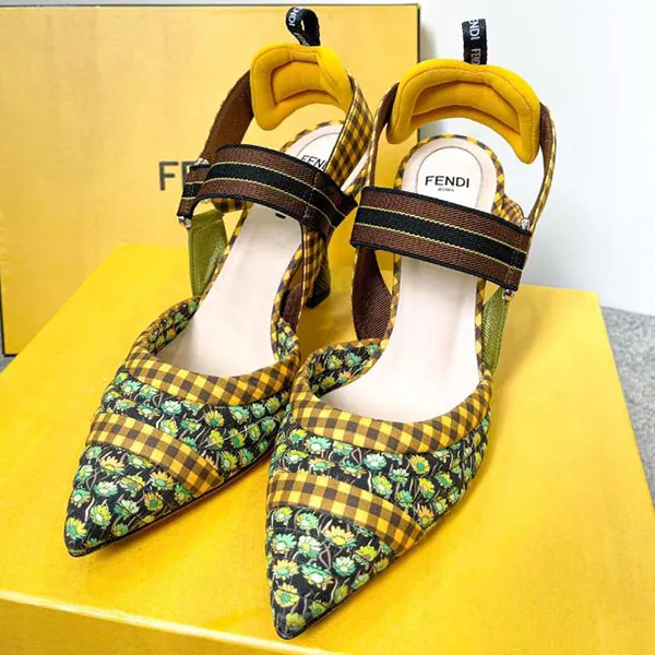 Giày Cao Gót Nữ Fendi Colibri Pointed Toe Slingback Pump In Multicolore Phối Màu Size 36.5 - Giày - Vua Hàng Hiệu