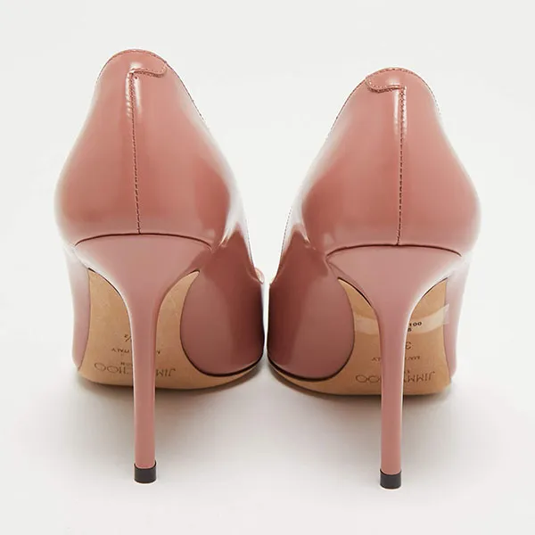Giày Cao Gót Nữ Jimmy Choo Pink Leather Love Pumps Màu Hồng