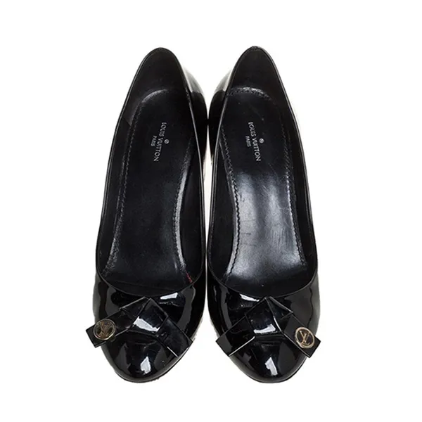Giày Cao Gót Nữ Louis Vuitton LV Black Patent Leather Fiance Bow Pumps Màu Đen Size 38.5 - Giày - Vua Hàng Hiệu