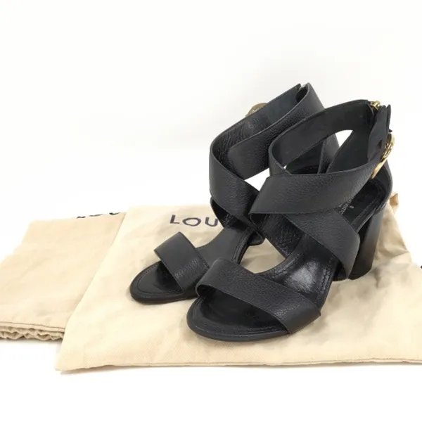 Giày Cao Gót Nữ Louis Vuitton LV Horizon Heel Sandals Logo Black Notation Màu Đen Size 36 - Giày - Vua Hàng Hiệu