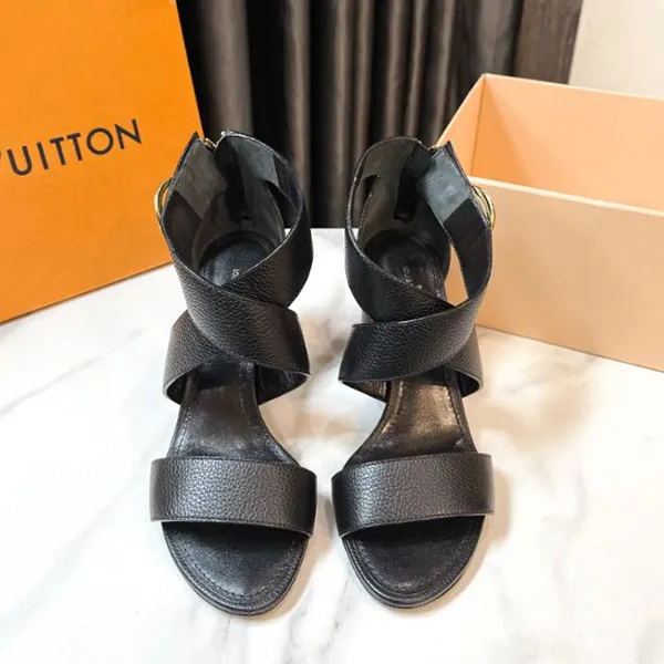 Giày Cao Gót Nữ Louis Vuitton LV Horizon Heel Sandals Logo Black Notation Màu Đen Size 36 - Giày - Vua Hàng Hiệu
