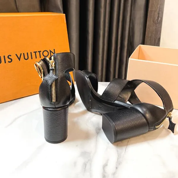 Giày Cao Gót Nữ Louis Vuitton LV Horizon Heel Sandals Logo Black Notation Màu Đen Size 36 - Giày - Vua Hàng Hiệu