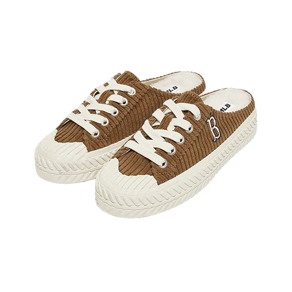 Giày Hở Gót MLB PlayBall Corduroy Mule Brown 3AMUUD116-43BRS Màu Nâu - Giày - Vua Hàng Hiệu