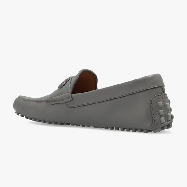 Giày Lười Nam Gucci Leather Moccasins Grey 692375 Màu Xám Size 7