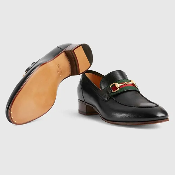 Giày Lười Nam Gucci Loafer With Horsebit Black 655579 Màu Đen Size 8