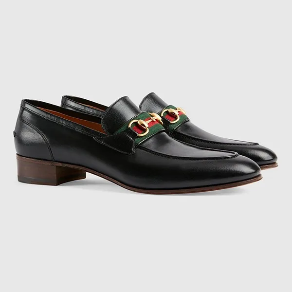 Giày Lười Nam Gucci Loafer With Horsebit Black 655579 Màu Đen Size 8