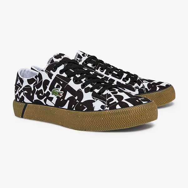Giày Thể Thao Nam Lacoste Men's Gripshot Canvas Printed Sneakers 43CMA0010 Màu Đen Size 42 - Giày - Vua Hàng Hiệu
