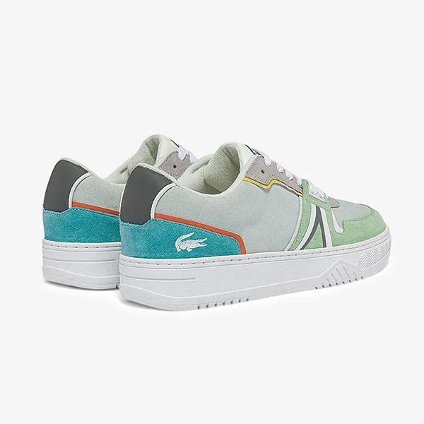 Giày Thể Thao Nam Lacoste L001 Leather And Suede Colour Pop Trainers 743SMA0078.2F8 Màu Xanh Xám Size 42