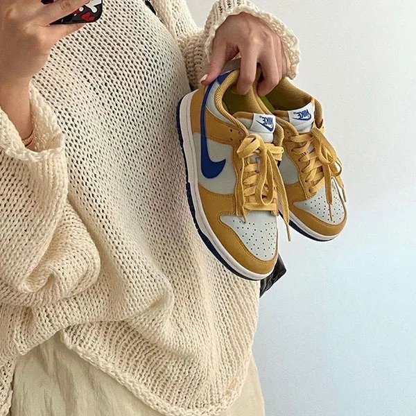 Giày Thể Thao Nike Dunk Low Next Nature Wheat Gold Royal DN1431-700 Màu Vàng Size 38 - Giày - Vua Hàng Hiệu